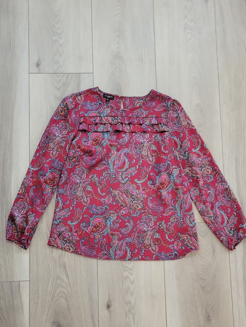 Talbots Pink Paisley Long-Sleeve Blouse
